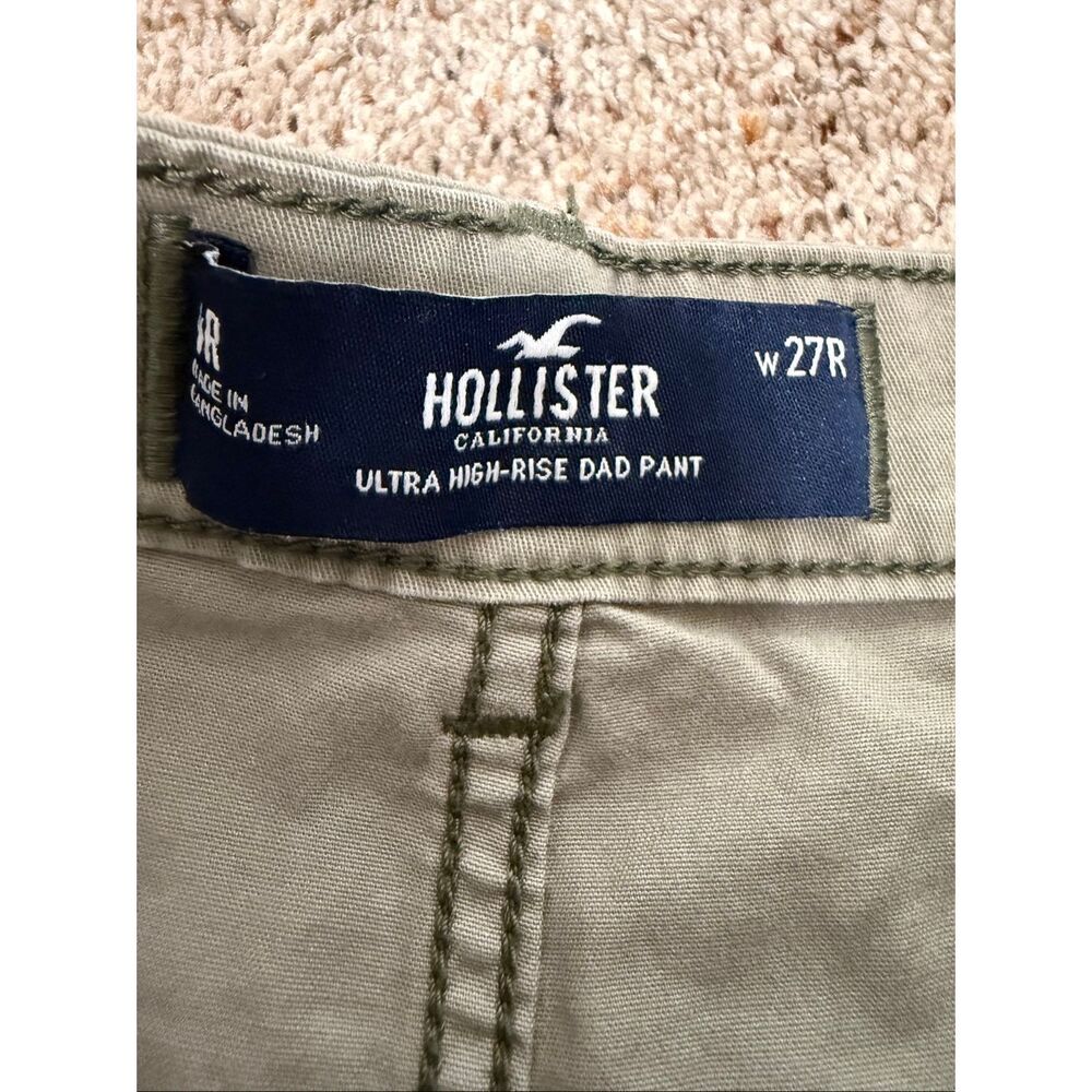 Hollister Y2K Ultra High-Rise Dad Pants Green‎ Butterfly Cargo Pants Size 27 - Picture 4 of 9